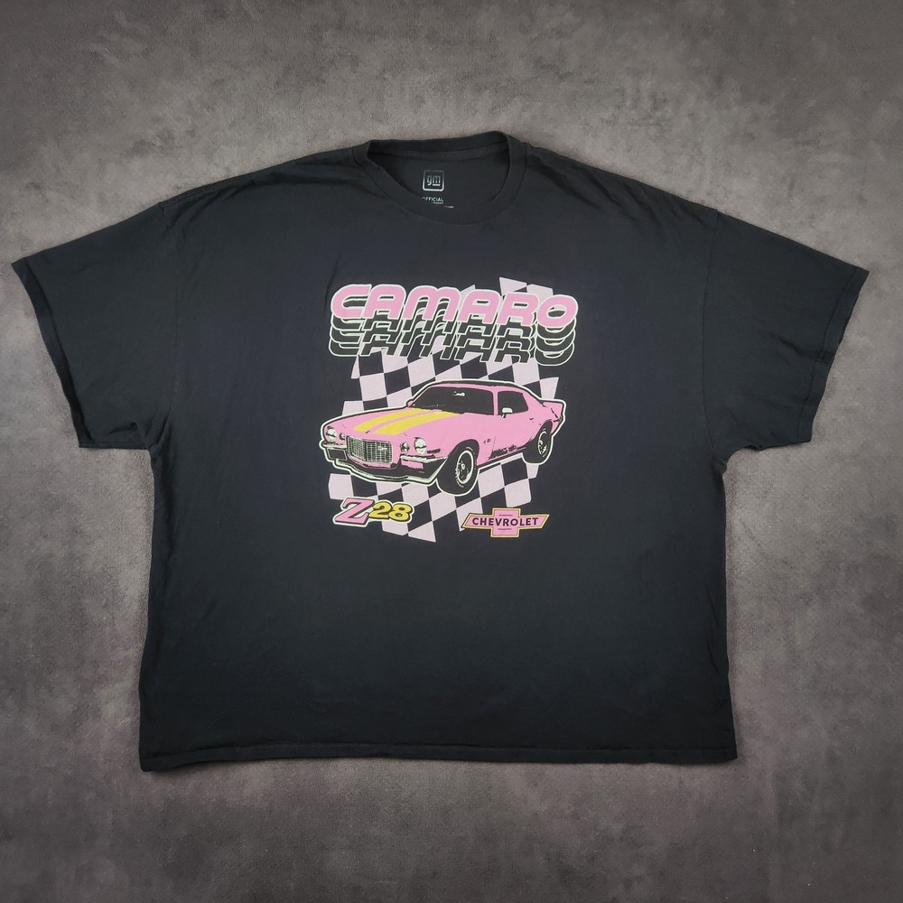 Chevrolet Camaro Z28‎ GM Shirt Mens 4XL Black Pink Muscle Car Graphic Tee